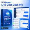 WPStore+ Live Chat Desk Pro WordPress live chat plugin with admin inbox, LINE chat integration, WooCommerce sales tools, reports, and transcript export