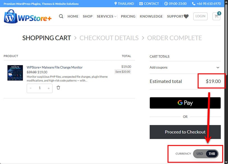 Show cart item price and subtotal converted according to the selected display currency.