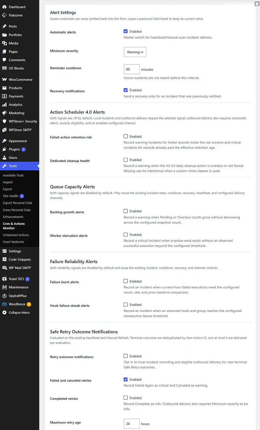 WordPress cron alert center with Email LINE Slack and Webhook