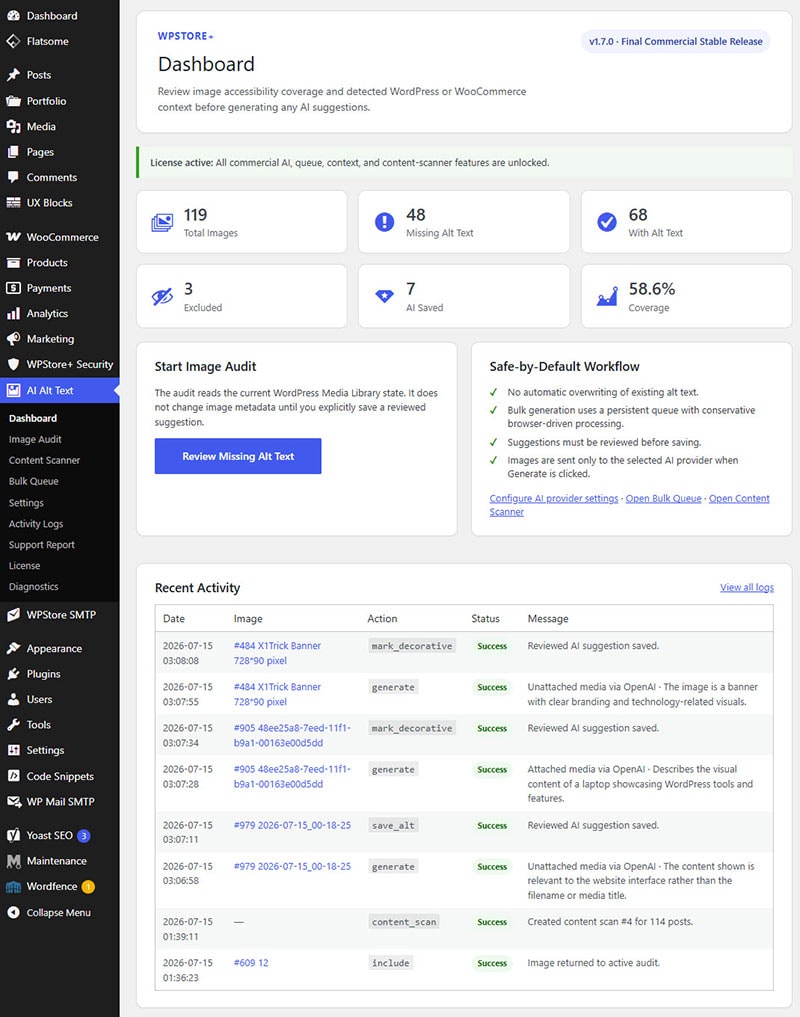 Image Alt Text Dashboard