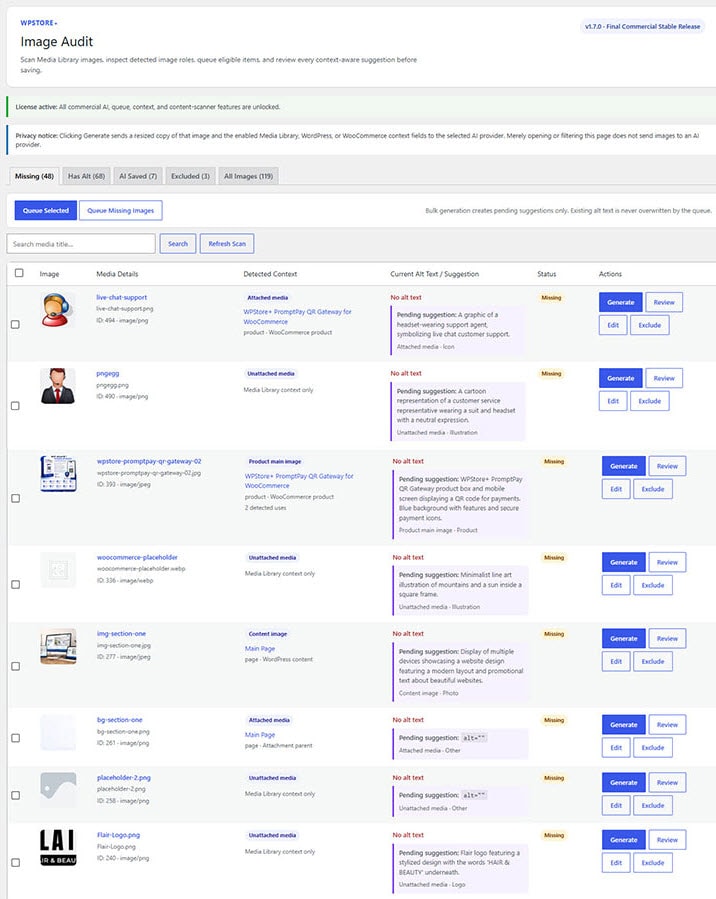 Media Library Image Audit