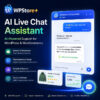 WPStore+ AI Live Chat Assistant product cover for WordPress and WooCommerce