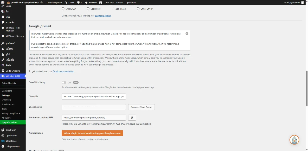 Authorize WP Mail SMTP